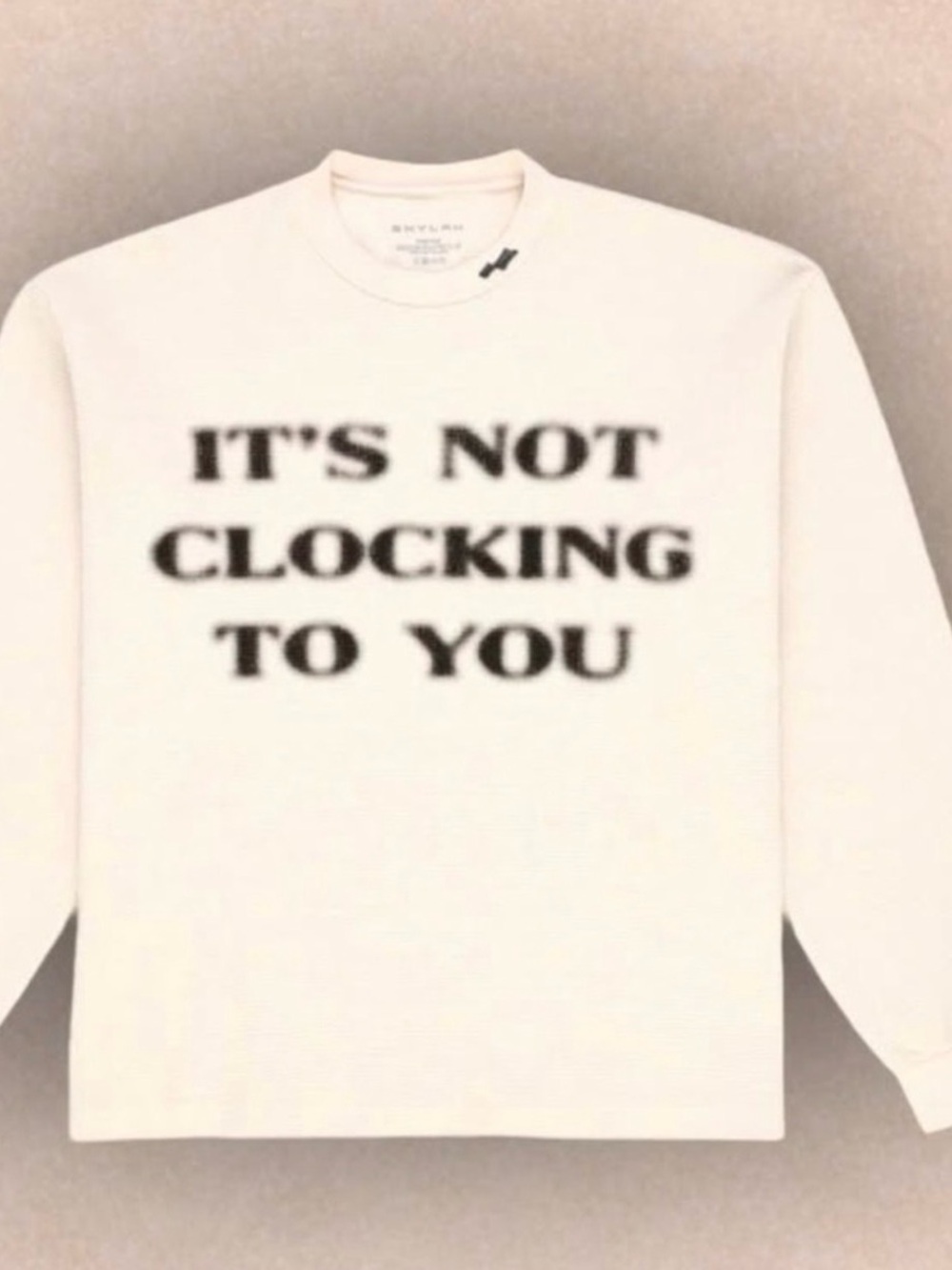 SKYLRK- Justin Bieber’s “Bieberchella” waffle thermal cream crewneck.